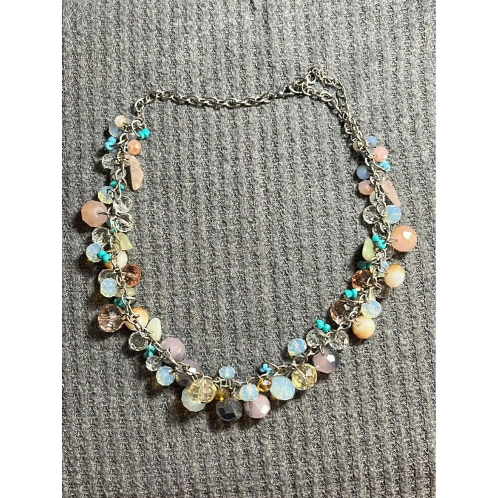 Chunky Glass and Crystal Beads Necklace